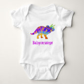 Baby ceratops Colorful Cute Triceratops Dinosaur Romper (Voorkant)