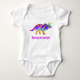 Baby ceratops Colorful Cute Triceratops Dinosaur Romper
