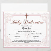 Baby-certificaat roze meisje (Voorkant / Achterkant)