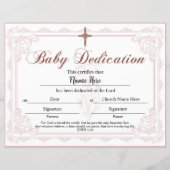 Baby-certificaat roze meisje (Voorkant)