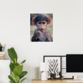 Baby Chacma Baboon Poster (Thuiskantoor)