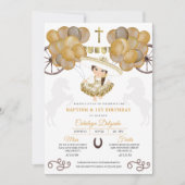 Baby Charra Gold Balloons Mexicaanse baptisme Kaart (Voorkant)