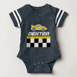 Baby chauffeur gele autonaam groeit baby romper