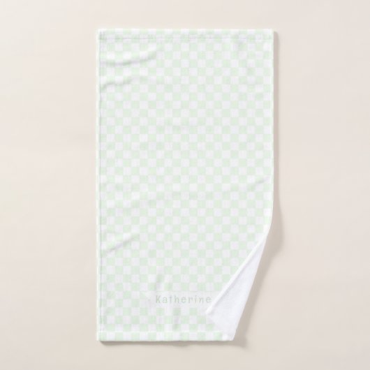 Baby Checkerboard Pastel Green White  Bad Handdoek (Handdoek)