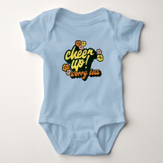BABY CHEER UP WORRY LESS BODY SUIT  ROMPER (Voorkant)