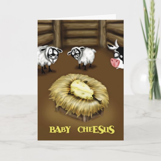 Baby Cheesus Feestdagen Kaart (Voorkant)