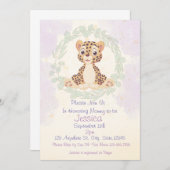 Baby Cheetah Baby shower Invite Kaart (Voorkant / Achterkant)