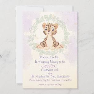 Baby Cheetah Baby shower Invite Kaart