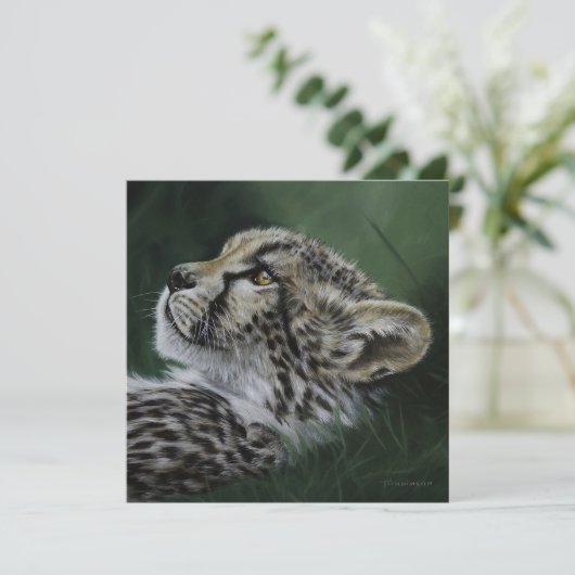 Baby Cheetah blank card with envelope Kaart (Staand voorkant)