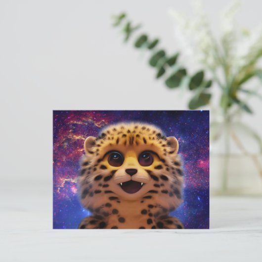 Baby Cheetah Briefkaart (Staand voorkant)