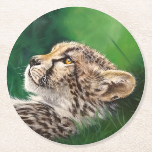 Baby Cheetah Coaster Ronde Kartonnen Onderzetter
