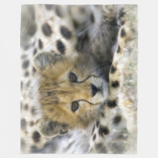 Baby Cheetah Fleece Deken (Voorkant)