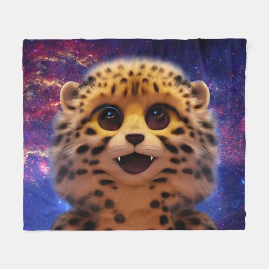 Baby Cheetah Fleece Deken (Voorkant (Horizontaal))