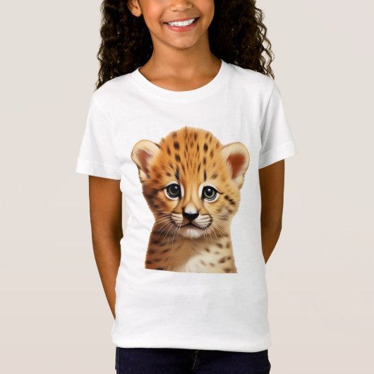 Baby Cheetah Portret T-shirt (Voorkant)