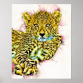 Baby Cheetah Poster (Voorkant)