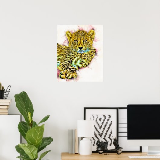 Baby Cheetah Poster (Thuiskantoor)