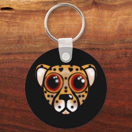 Baby Cheetah Stare Sleutelhanger (Voorkant)