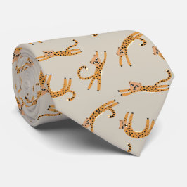 Baby Cheetah Stretches Oranje en Taupe Stropdas