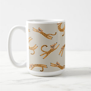 Baby Cheetah Stretches Sinaasappel en Taupe Mok