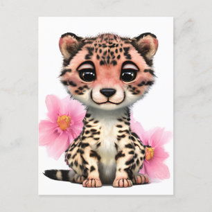 Baby cheetahs, ook wel welpen genoemd, zijn enkele briefkaart