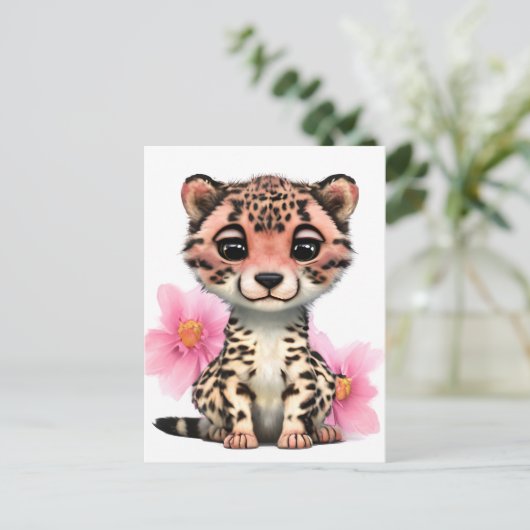 Baby cheetahs, ook wel welpen genoemd, zijn enkele briefkaart (Staand voorkant)