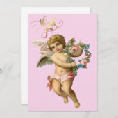 Baby Cherub met bloemen Bedankkaart (Voorkant / Achterkant)