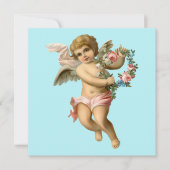 Baby Cherub met bloemen Kaart (Voorkant)