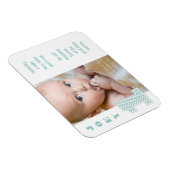 Baby Chevron 1st Birthday Photo Memory Magnet Magneet (Rechterzijde)