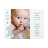 Baby Chevron 1st Birthday Photo Memory Magnet Magneet (Horizontaal)