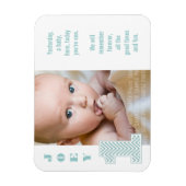 Baby Chevron 1st Birthday Photo Memory Magnet Magneet (Verticaal)