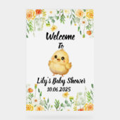 Baby chick acryl baby shower bord (Voorkant)