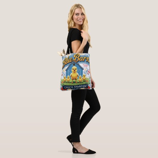 Baby Chick Blue Barn feed Sack Tote Bag (Op model)