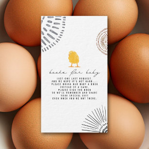 Baby Chick Boho Baby shower Book Request Informatiekaartje