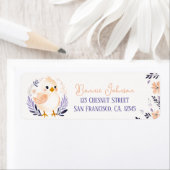 Baby Chick Boho Perzik Lavendel Floral Design - Etiket (Insitu)