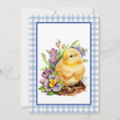 Baby Chick Boys Blauw Verjaardagsfeest Kaart (Achterkant)