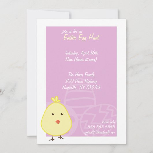 Baby Chick Easter Egg Hunt Invitations Kaart (Voorkant)