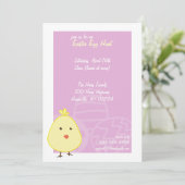 Baby Chick Easter Egg Hunt Invitations Kaart (Staand voorkant)