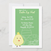 Baby Chick Easter Egg Hunt Invitations Kaart (Voorkant)