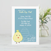 Baby Chick Easter Egg Hunt Invitations Kaart (Staand voorkant)