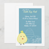 Baby Chick Easter Egg Hunt Invitations Kaart (Voorkant / Achterkant)
