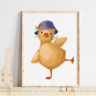 Baby Chick Floral Pet Print   Waterverf kuiken