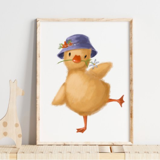 Baby Chick Floral Pet Print | Waterverf kuiken