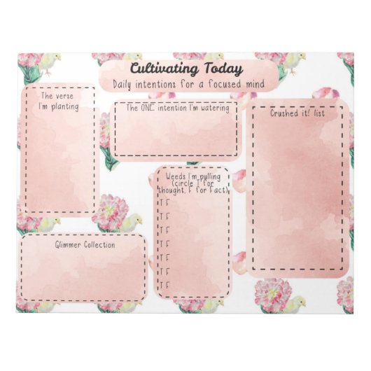 Baby Chick Fresh Spring Mindset Daily Intention Notitieblok (Voorkant)