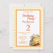 Baby Chick Geel Verjaardagsfeestje Kaart (Voorkant)