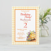 Baby Chick Geel Verjaardagsfeestje Kaart (Staand voorkant)