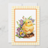 Baby Chick Geel Verjaardagsfeestje Kaart (Achterkant)