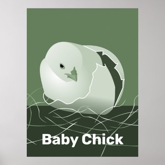 Baby Chick Green Kitchen Wall Art Poster (Voorkant)