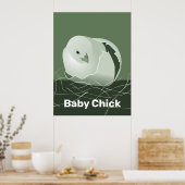 Baby Chick Green Kitchen Wall Art Poster (Keuken)