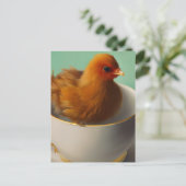 Baby Chick in een Teacup Briefkaart (Staand voorkant)