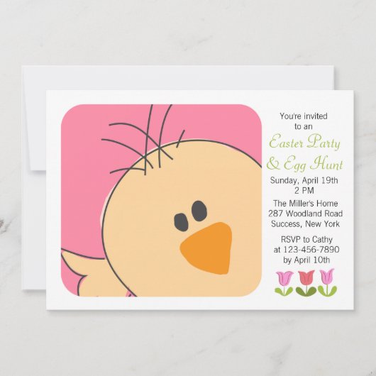 Baby Chick Invitation Kaart (Voorkant)